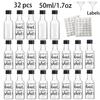 32pcs Mini Plastic Bottles with Labels and Caps,for Bridal Shower Party Favors, DIY Drinks,Welcome Gifts,party Supplies,birthday