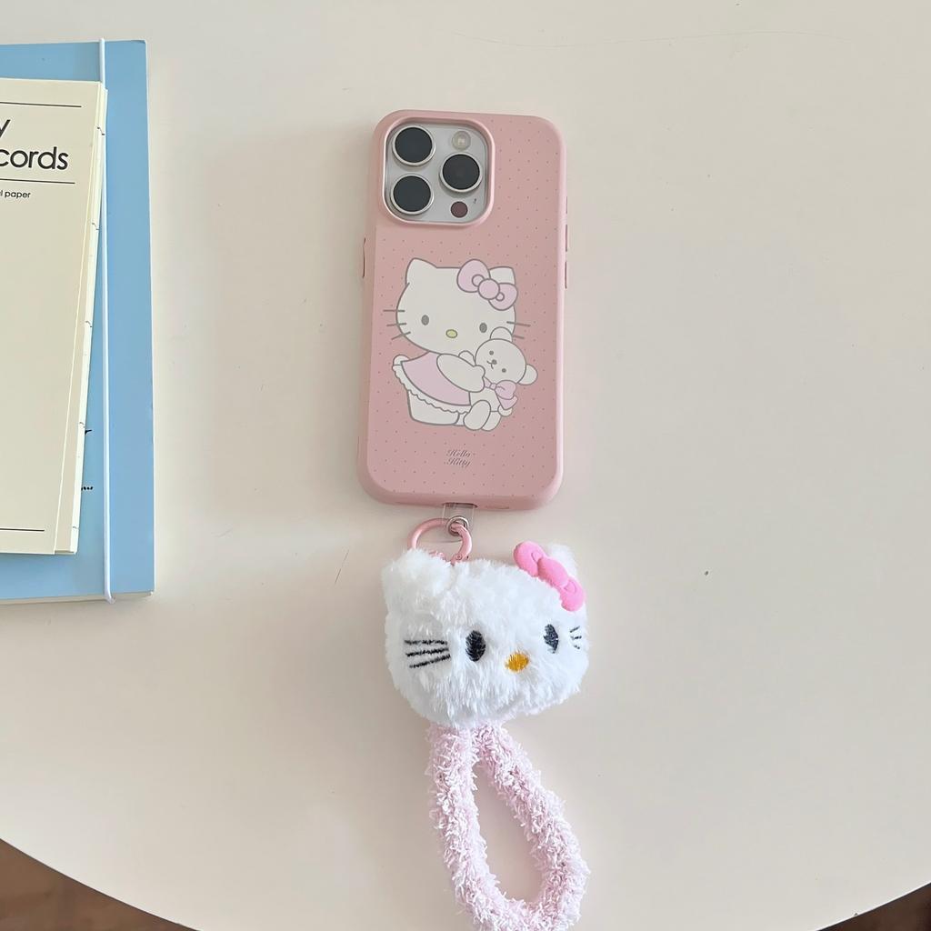 Pink line KT cat applies to iPhone16promax iPhone case 14 niche 15 protective case 17pro
