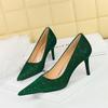 Versatile Style Fashion Women Bling Party Pumps Thin Super High Heel Shallow Mouth Pointed Toe Corduroy Wedding Single Shoes