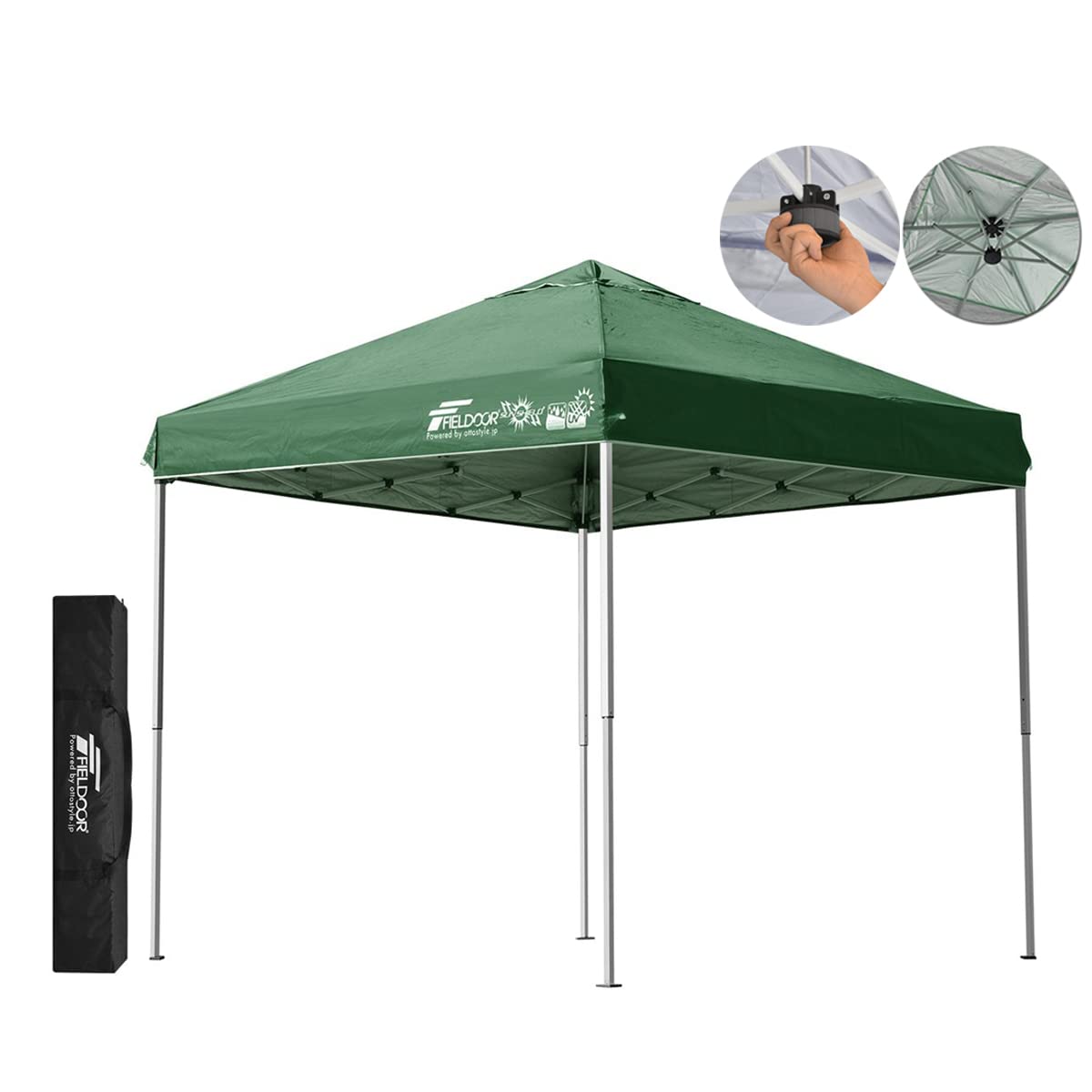 

FIELDOOR Легкий в x Тент G03 Легко установить широкий ассортимент дополнительных деталей продается высоко серебряное покрытие собрать!! 2.0 2.0м Одно касание [Зеленый/Центр] зелёный