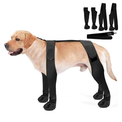 Hunde Hosenträgerstiefel Wasserdichte Pfotenschützer Weiche Welpenstiefel Rutschfeste Hunde Winterschuhe Verstellbare Stiefeletten für Hundepfoten