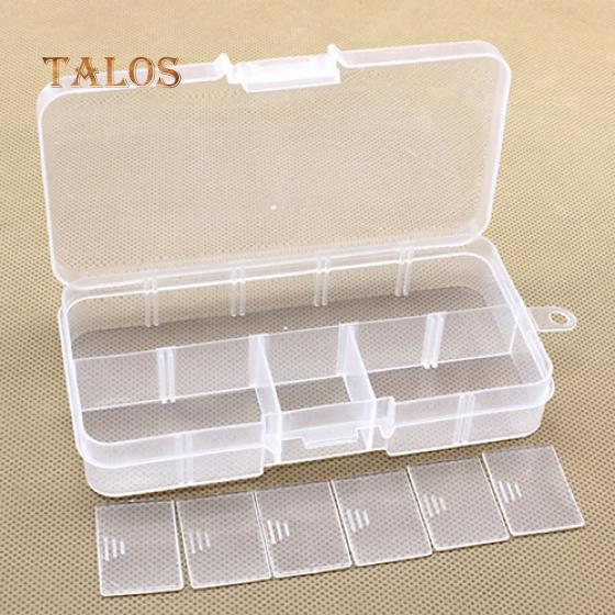 

Регулируемый прозрачный пластиковый органайзер для хранения бисера с 10 отделениями