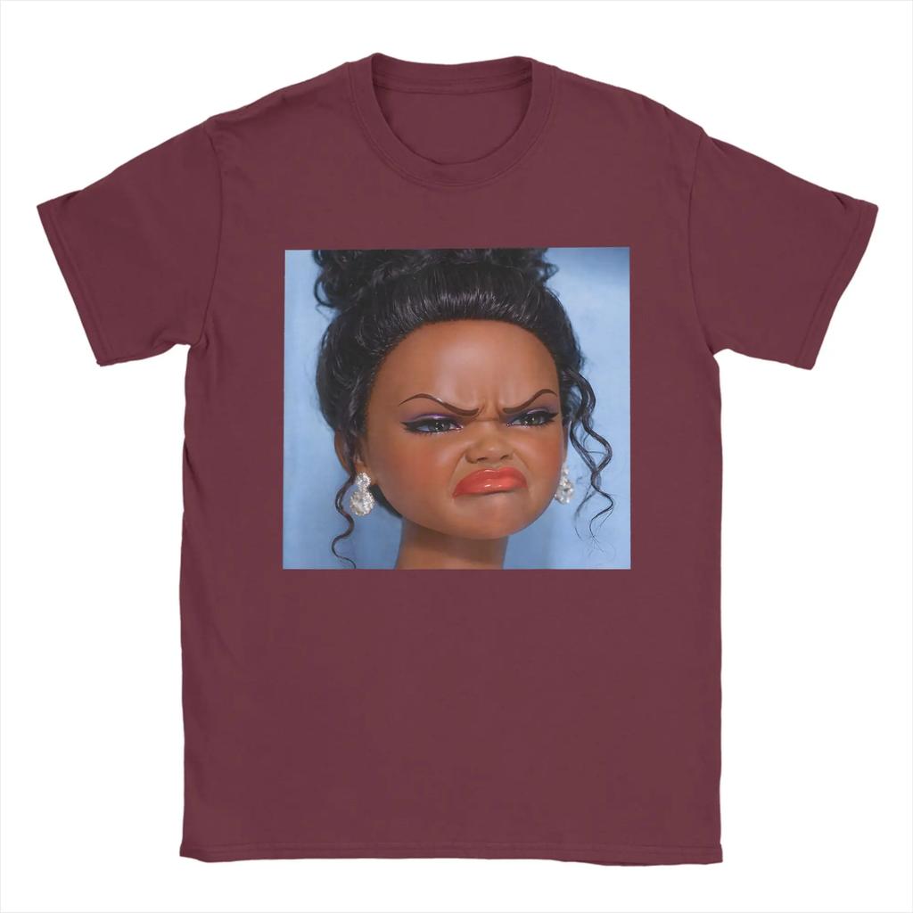 Summer Angry Disgusted Black Doll Face Meme Popular Tshirts 100 Cotton Tee Shirt For Hot Sale Short Sleeve Tees
