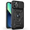 For iPhone 11 Pro Max Case Kickstand PC+TPU Phone Cover with Slide Camera Lid