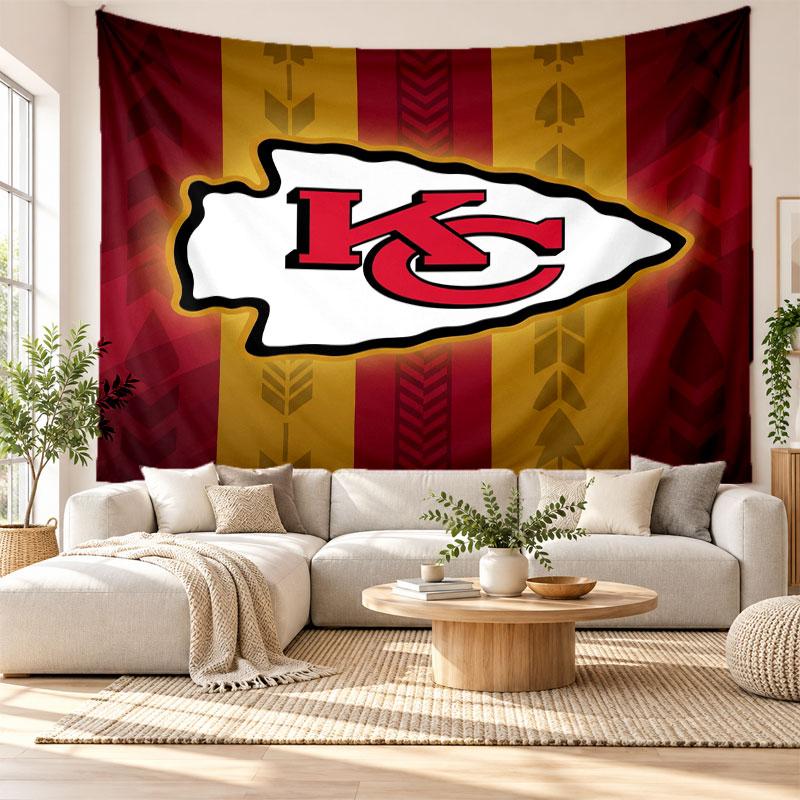 Kansas City Chiefs Wall Tapestry, Soft Fabric Wall Hanging, Decorative Backdrop For Bedroom Home Wall Art