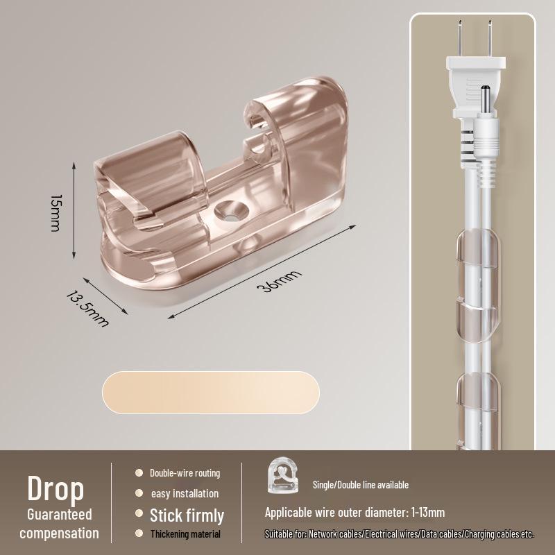 Universal Adhesive Cable Organizer Clip for Wall - Wire Holder & Routing Storage