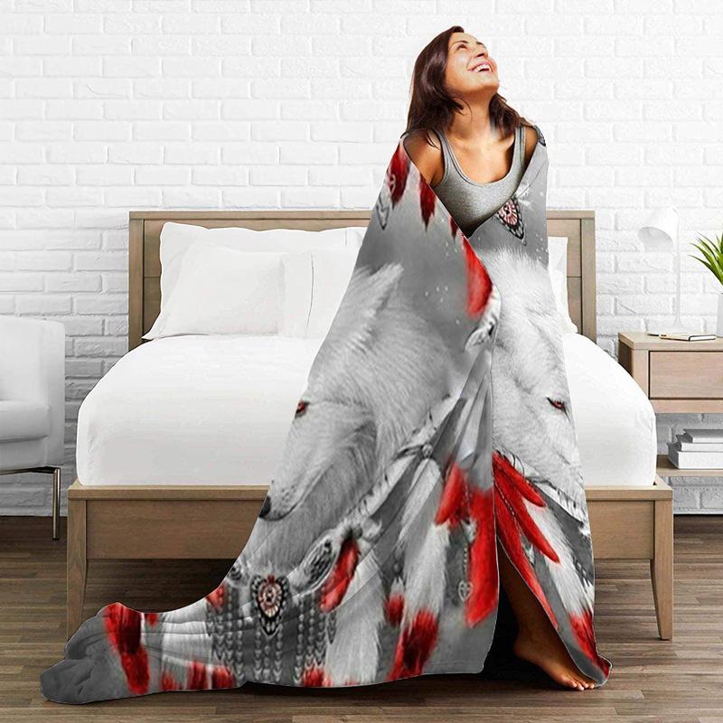 Stylish And Simple Flannel Blanket Thickened Digital Printing Gift Blanket