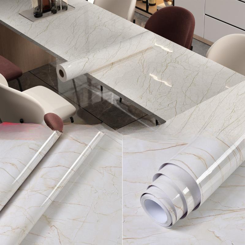 Marble Kitchen Oil-Proof Film Stove Waterproof Moisture-Proof Self-Adhesive Wallpaper Countertop Cabinet Renovation Tile Sticker