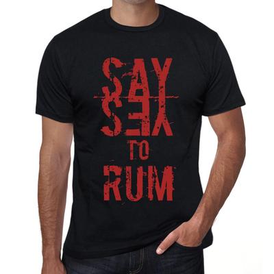 Men’s Vintage Tee Shirt Graphic T Shirt Say Yes To Rum Deep Black