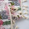 1PC NAPEARL Semi Blackout French Romantic Retro Curtains Pink Rose Printed Tassel Curtains for Small Windows Balcony Bedroom Living Room Home Decor