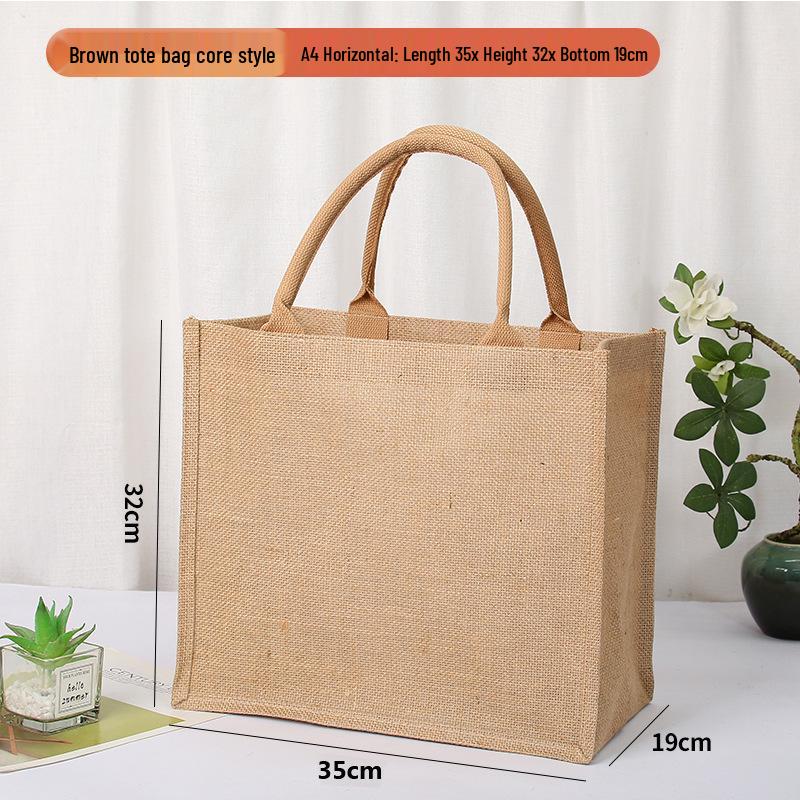 In-Stock Muji-Inspired Plain Linen Tote Bag - DIY Hand-Painted Souvenir & Shopping Jute Bag