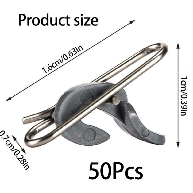 50Pcs Fishing Hook Decoupling Sea Fishing Impact Hook Release Clip Impact Baits Clip Stainless Baits Hook Release Clip