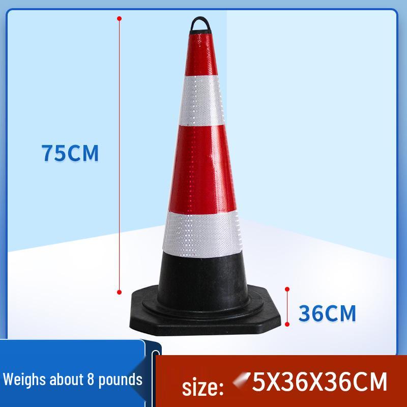 Anti-Collision Rubber Cone Parking Bollard - No Parking Warning Post
