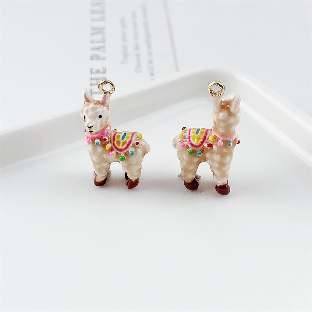 Kleurrijk 3D Alpaca Cartoon Bedeltje Hanger voor DIY Sieraden Armband Ketting