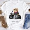 Cute Bear Print Shirts White Fashion Women T-Shirts Harajuku Kawaii Clothes Short Sleeve Summer Tees Casual Female Tops O-Neck
