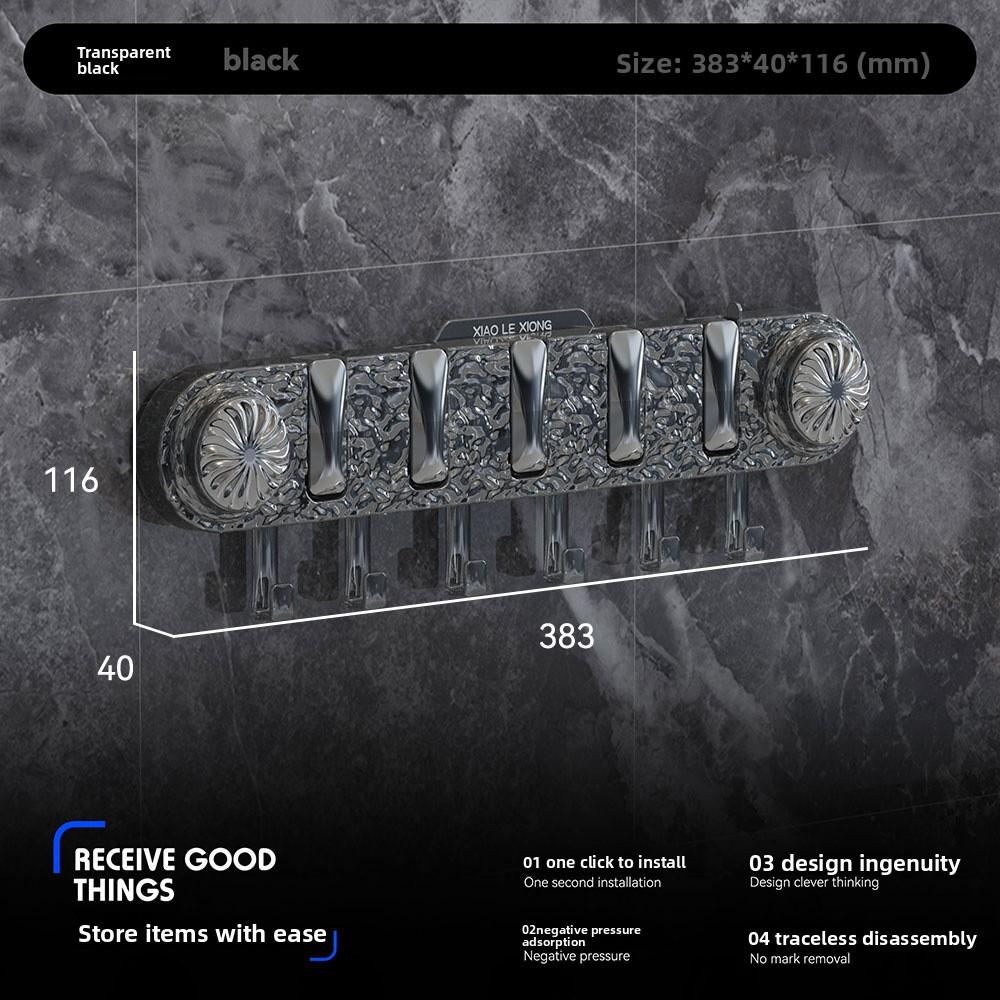 

Suction Cup Corrugated Pierce-free Strong Load-bearing Bathroom Toilet Door Rear Wall Traceless Hook прозрачный черный