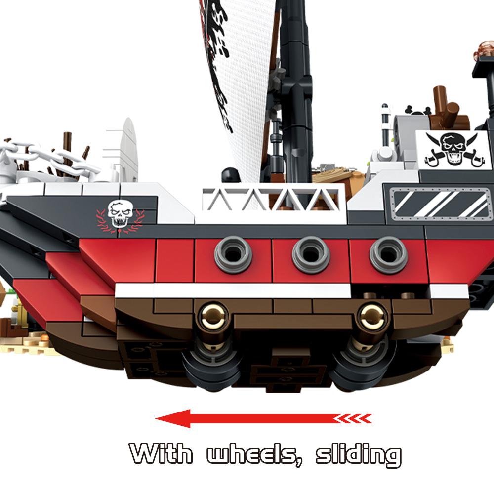 Non-Toxic Pirate Ship Building Kit Moc Pirate Ship Model Building Blocks Creative Gifts For Teenagers And Adults To Build 578 Pieces
