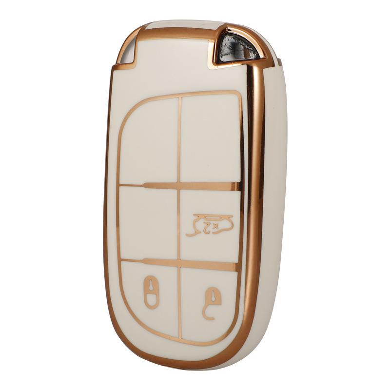 Jeep Compass, Renegade, Cherokee, Grand Commander Gold Edge Car Key Case