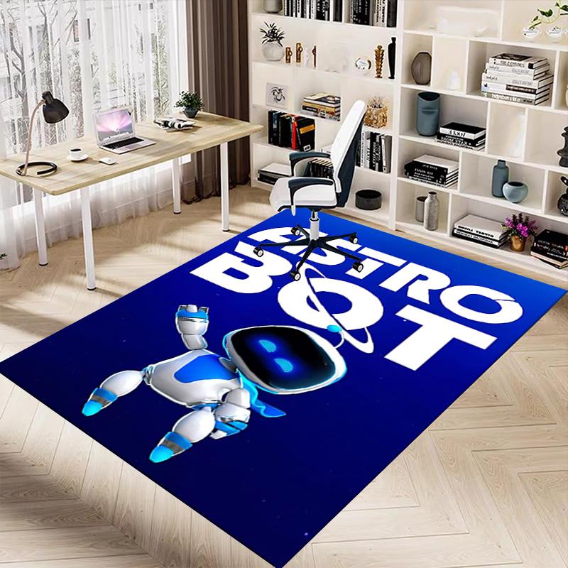 1 Stück Astro Bot Abenteuer Teppich für Spielzimmer Schlafzimmer Wohnzimmer Sofa Heimdekoration, Kinder Spielbereich Teppich Rutschfeste Bodenmatte Y7238