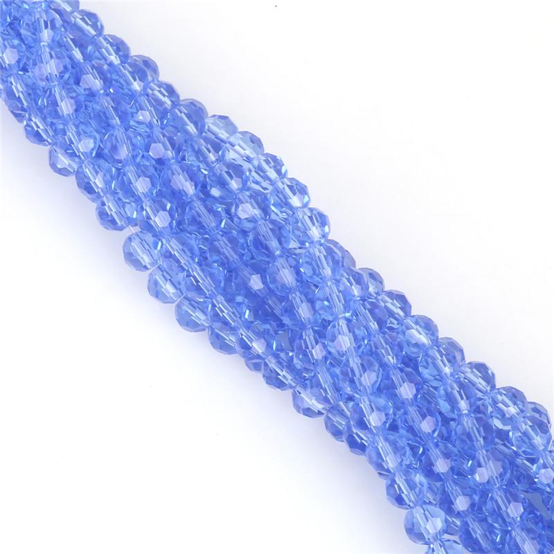 100Pcs Glass Balll Beads Rondelle Faceted Crystal Beads for DIY Jewelry Necklace Bracelet