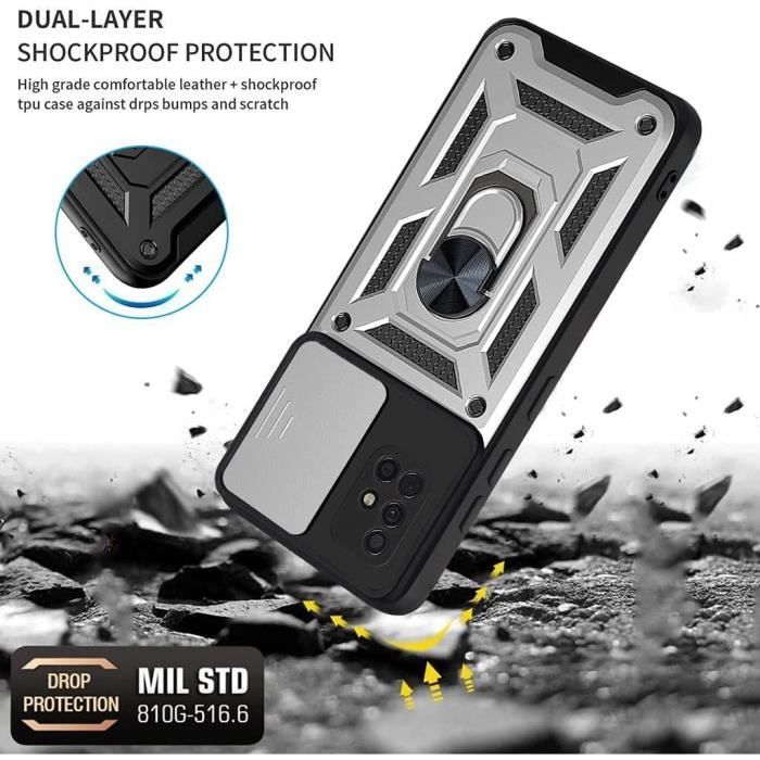 Pack de 2 Verres Trempés - Samsung - A51 - Argenté - Style Armée - Antichoc