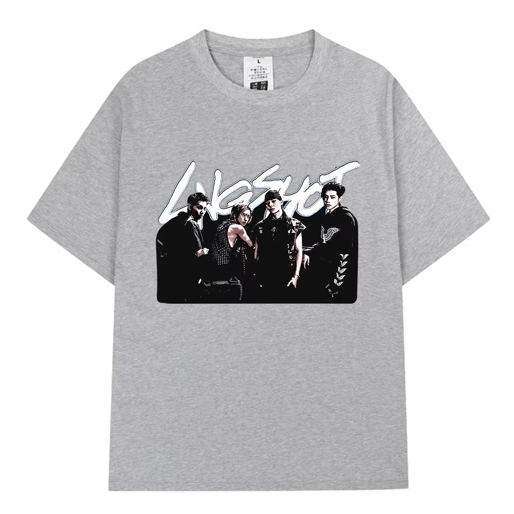 Korean Kpop Hip-hop Group Lngshot T-shirt Men's and Women's Fashion Casual Short-sleeved T-shirt Streetwear