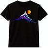 Berg Sonnenuntergang T-Shirt Bunte Landschaft Grafik T-Shirt Wandern Camping Outdoor