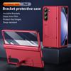 Luxuriöse Ultra Dünne Hautgefühl Halterung Hülle Faltbares Scharnier mit Gehärteter Folie Hartschalen Zubehör für Samsung Galaxy Z Fold 6 5 4 3 Ständer mit Halter