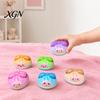 Portable Stress Reliever 12Pcs Cartoon Bow Dumpling Squeeze Toy with Steamer Box, Slow Rebound Decompression Steamed Bun Sensory Toy, Dough
