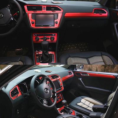 Tiguan 17-19 L Innenraum Carbonfaser Aufkleberset für Schalthebel & Türverkleidungen