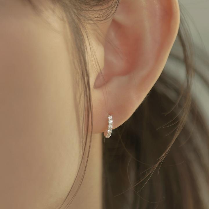 Wbl 14K Post Shift One-Touch Ring Earrings
