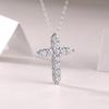 Bague Ringen S925 Silver House Set With 11 Broken Moissanite New Cross Faith Trend Pendant With Chain Accessory Collarbone Chain
