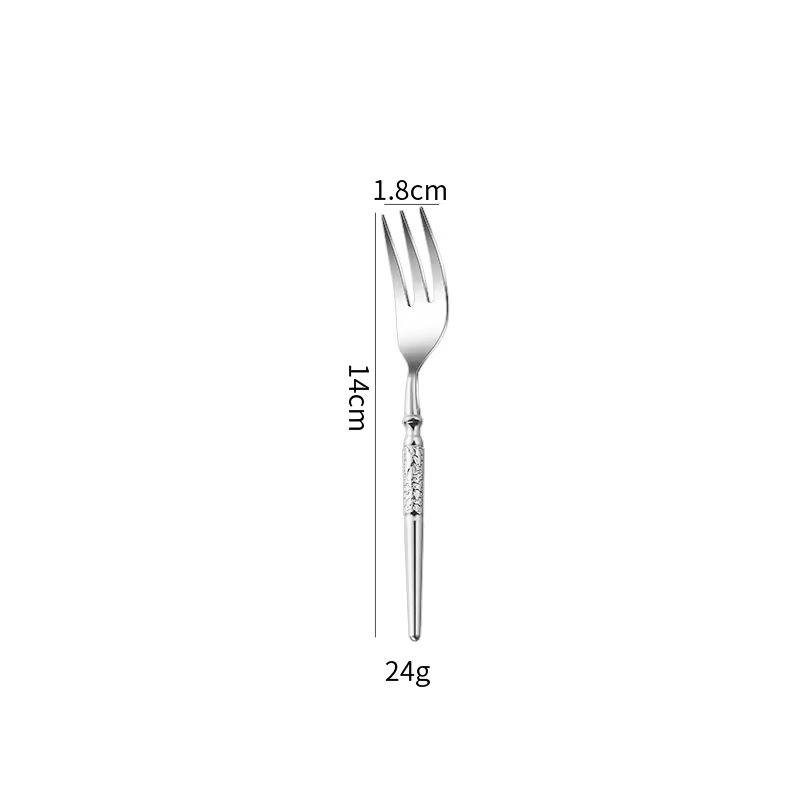 Saint Flag Star Diamond 304 Stainless Steel Cutlery Set - Steak Knife, Fork & Spoon with Thickened Dessert Fork & Spoon