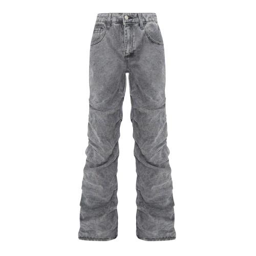 I Saw It First Womens/Ladies Ruched Straight Jeans