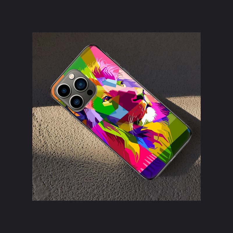 Bilder von farbigen Löwen-Telefonhüllen für Apple iPhone 15 13 12 11 14 Pro Max Mini Cover SE 2020 X XS XR 8 7 6 6S Plus 5 5S Shell Co