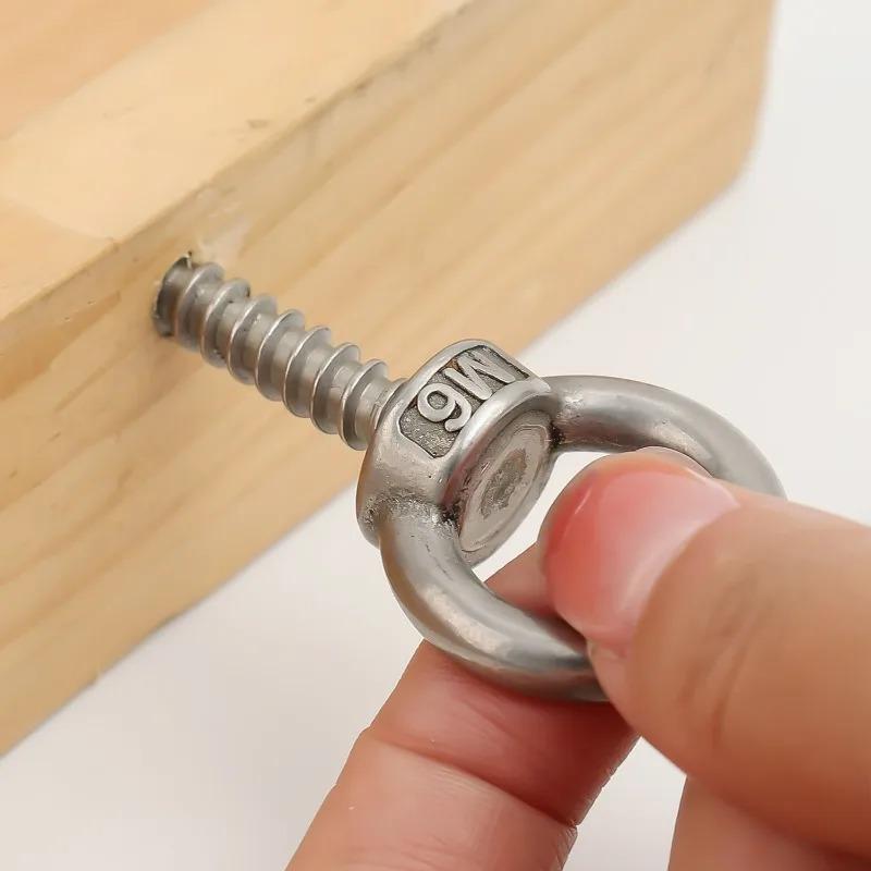 10/1Pcs Stainless Steel Eye Nut Self Tapping Screw Sheep Eye Round Ring for Equipment Manufacturing Accessories M4 M5 M6 M8