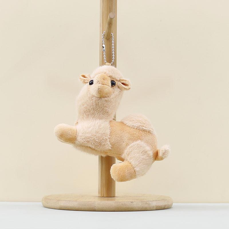 Camel Desert Keychains Ornament Short Plush Stuffed Toys Collectible Animal