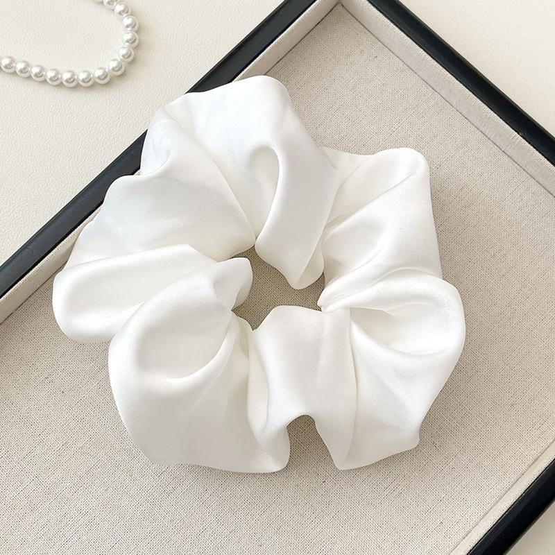 Korean Satin Scrunchie: French Retro Solid Color 15CM Classic Imitation Silk Hair Accessory