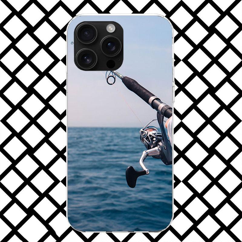 Carp Fish Fishing Rod Hook Phone Case for iPhone 17 Air 16 16E 15 14 Plus 13 Mini 12 11 Pro Max 7 8 + SE 2020 Soft Cover Fundas