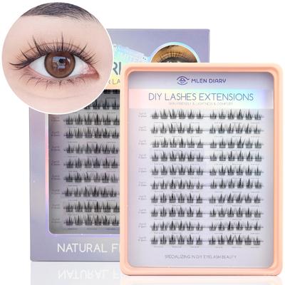 Partial False Eyelashes, Natural-looking, Bundled Lashes, Popular DIY Eyelash Extensions, Cute and Reusable, Includes Tweezers and Special Glue,