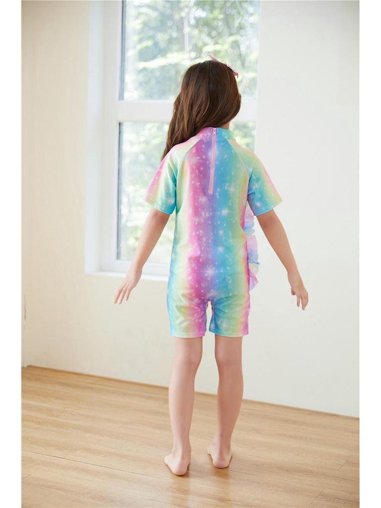 Girls' Surf Swimsuit Set with Cap