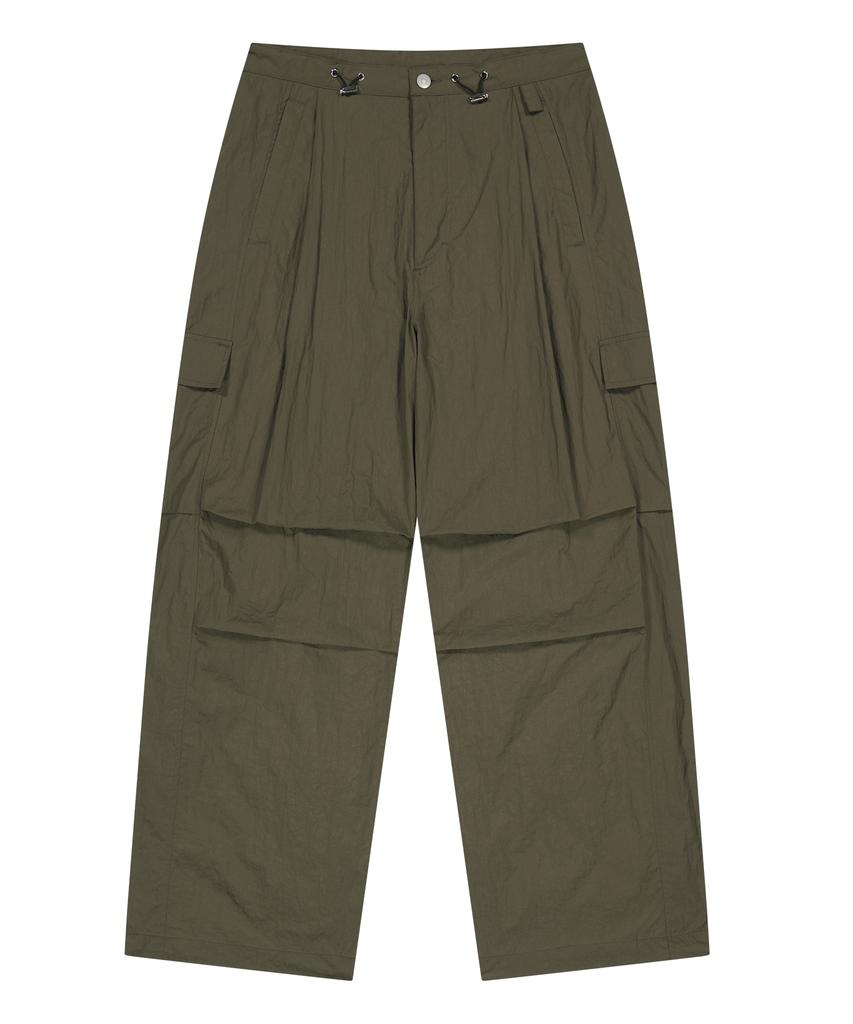 WHATHEPUCK Parachute Pants Olive Green