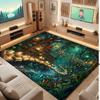 Nature Library Travel Theme Crystal Velvet Floor Rug Personalized Custom Name Text Warm Carpet Home Decoration