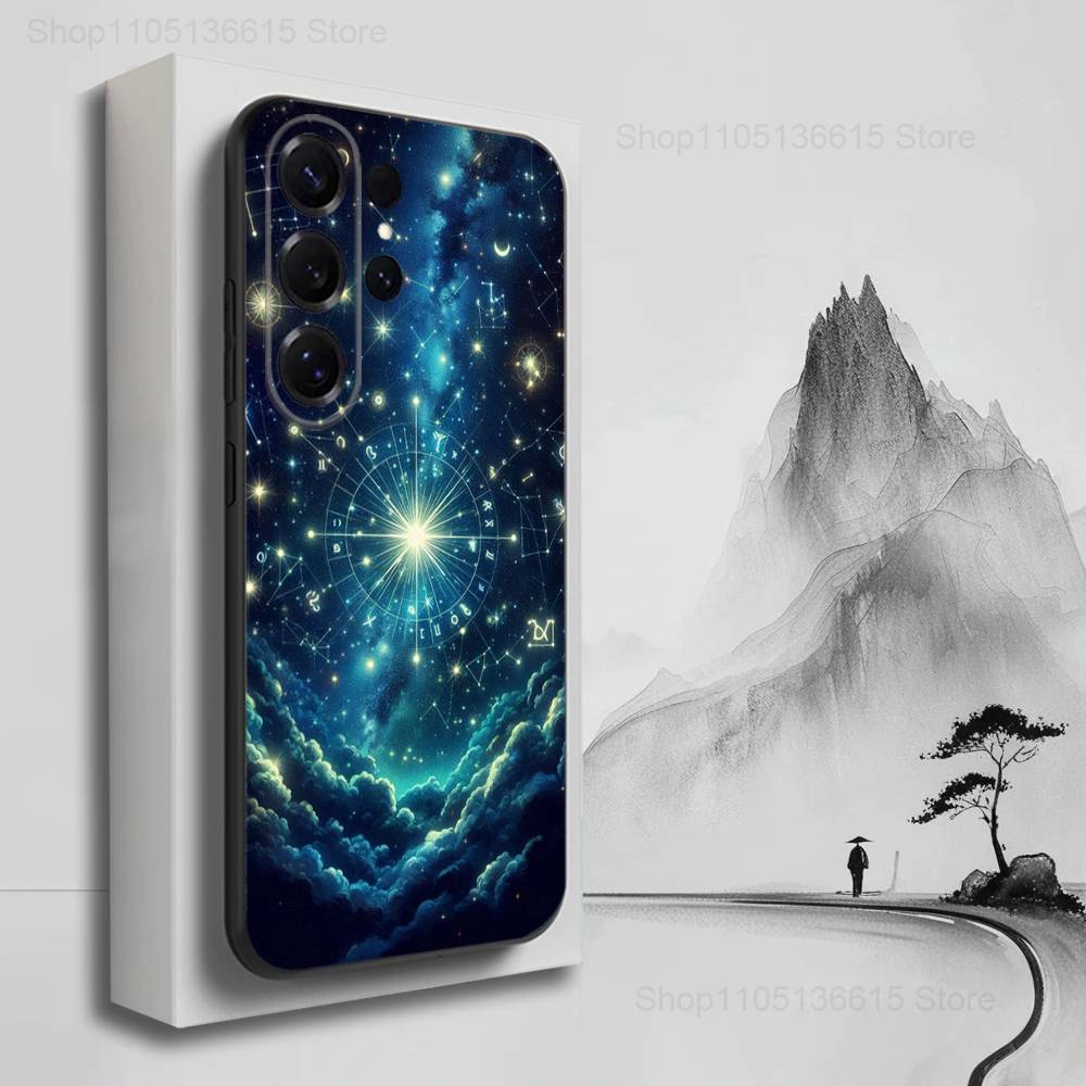 Twelve Constellations Art Case For Samsung S22,S25,S24,S23,Ultra,FE,S20,S10,Plus,S21,S9,Lite,Soft Silicone Black