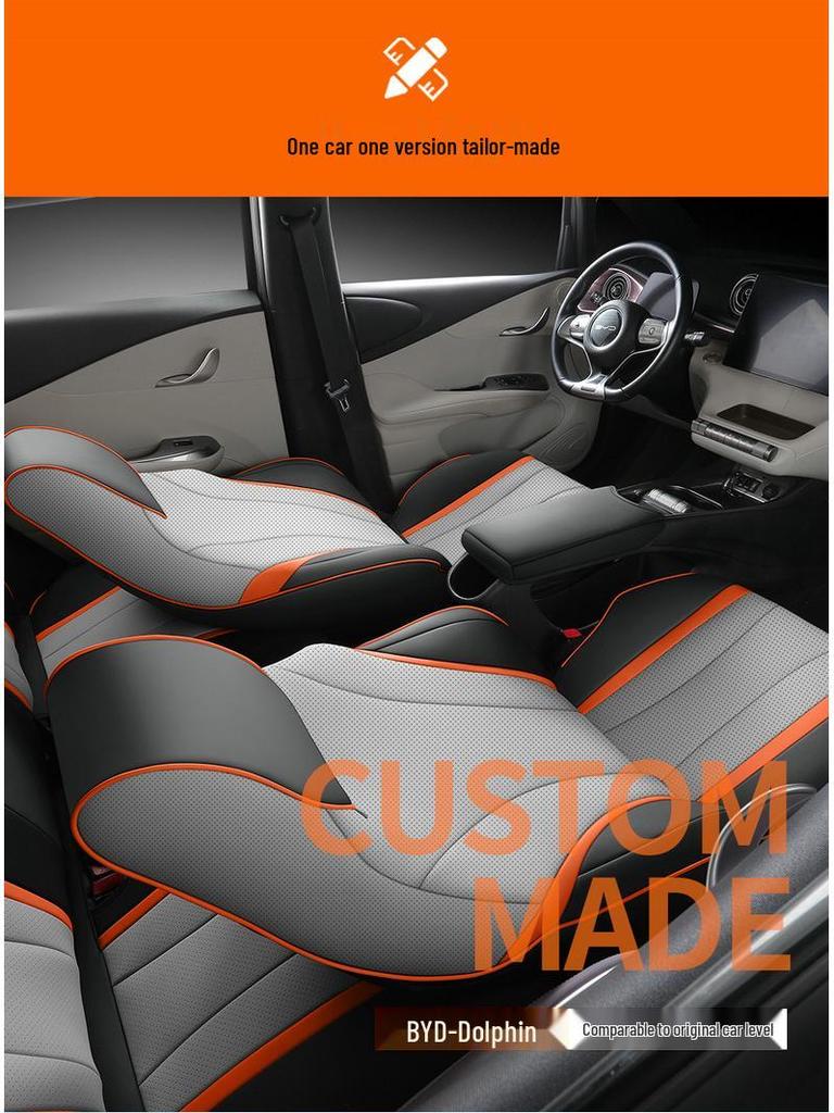 BYD Dolphin Universal Leather Car Seat Cover - All Seasons, Full Coverage