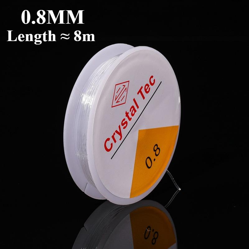 

12/6/1 рулон Прозрачная полиэстеровая эластичная нить для браслетов, эластичная проволока для бисера для изготовления ювелирных изделий и браслетов, DIY рукоделие 0,4-1,0 мм 0.8MM,6PCS