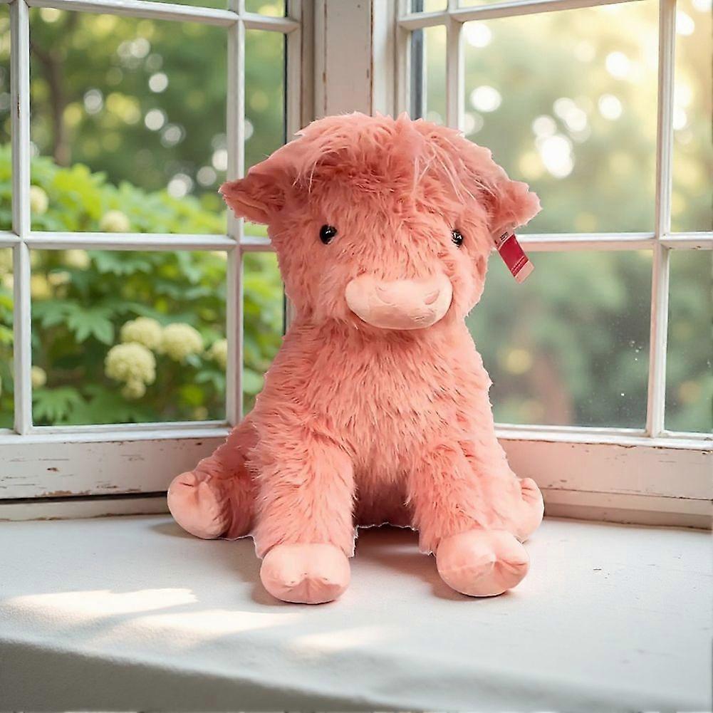 Pink Plush Highland Cow Stuffed Animal - 25CM/9.8IN Cute Soft Toy - Perfect Gift for Kids, Collectors & Animal Lovers
