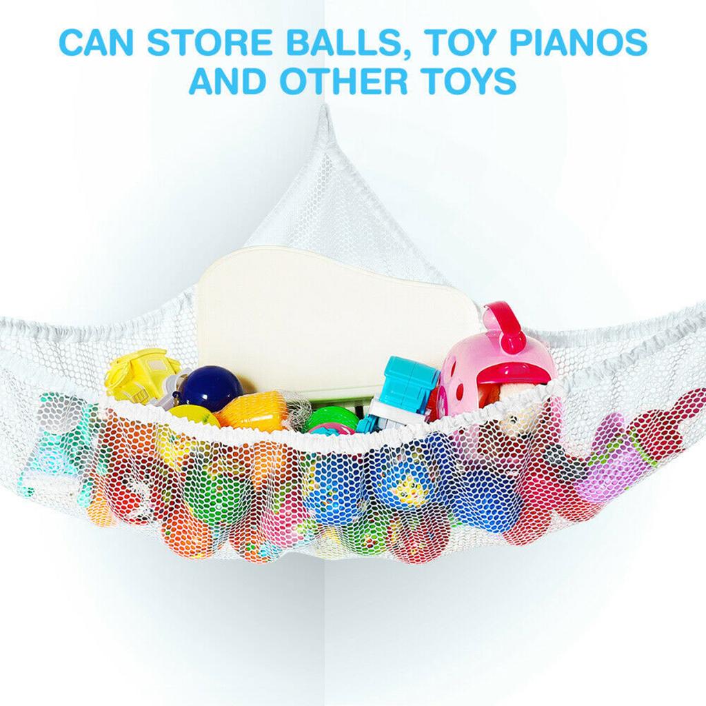 2Pcs Toy Hammock Stuffed Animal Toy Storage Nets Jumbo Wall Sling Corner Mesh Toy Organizer Toy Net Holder with Hooks