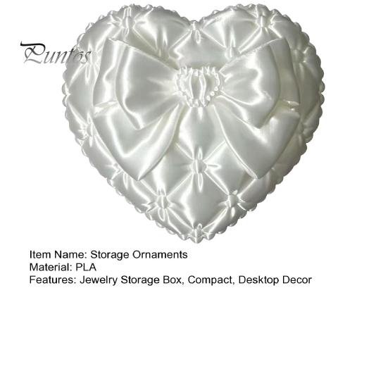 Desktop Jewelry Organizer 3D Print Heart Storage Box, with Satin Simulation Texture, Bow Anti-tangle Design Macaron Organizer, Portable for Necklaces