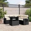 VidaXL Garden Lounge Set 6 Pcs with Cushions Black Braided Resin 3267896
